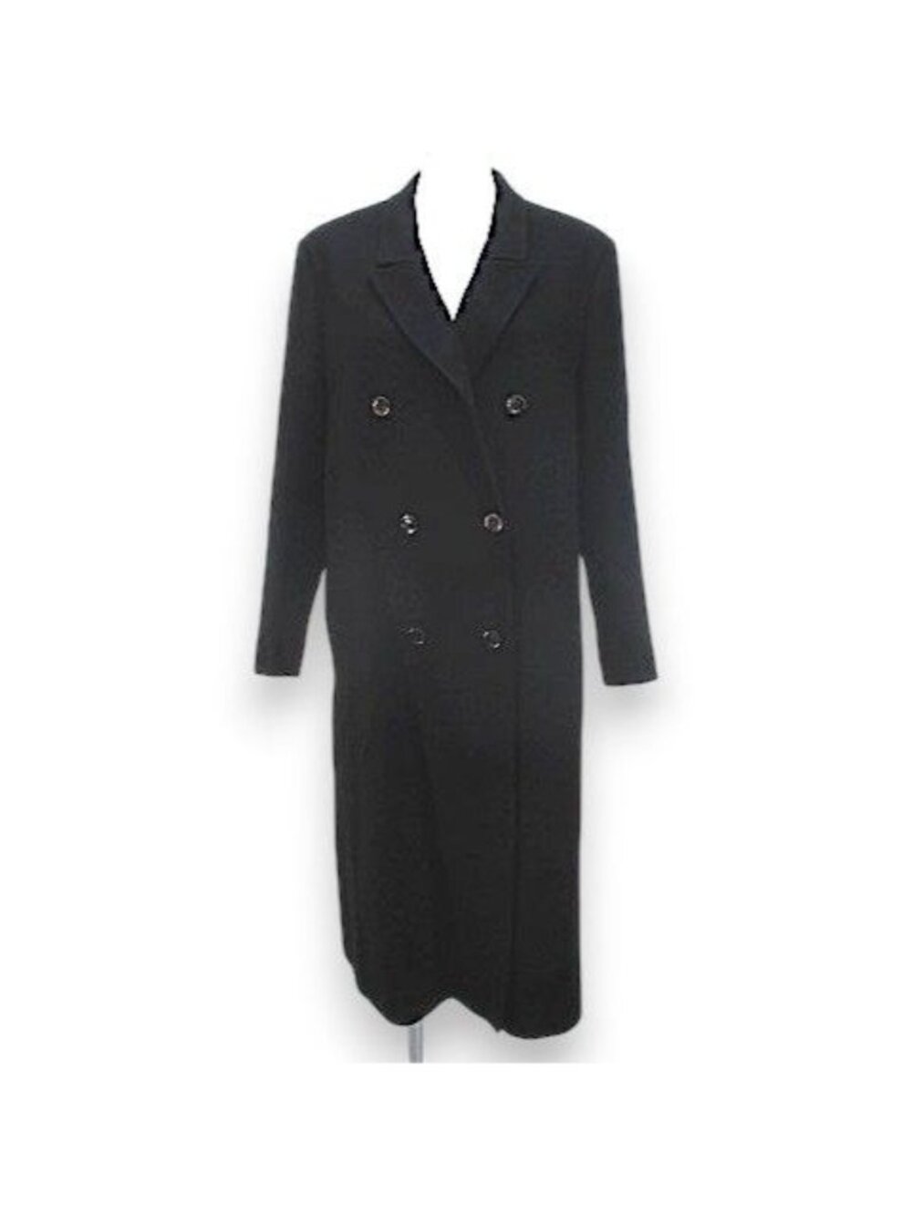 Loro Piana Verga Cashmere Chesterfield Long Black Base Double Button Lining 44
